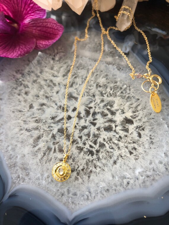 Dainty gold raw uncut Diamond charm necklace