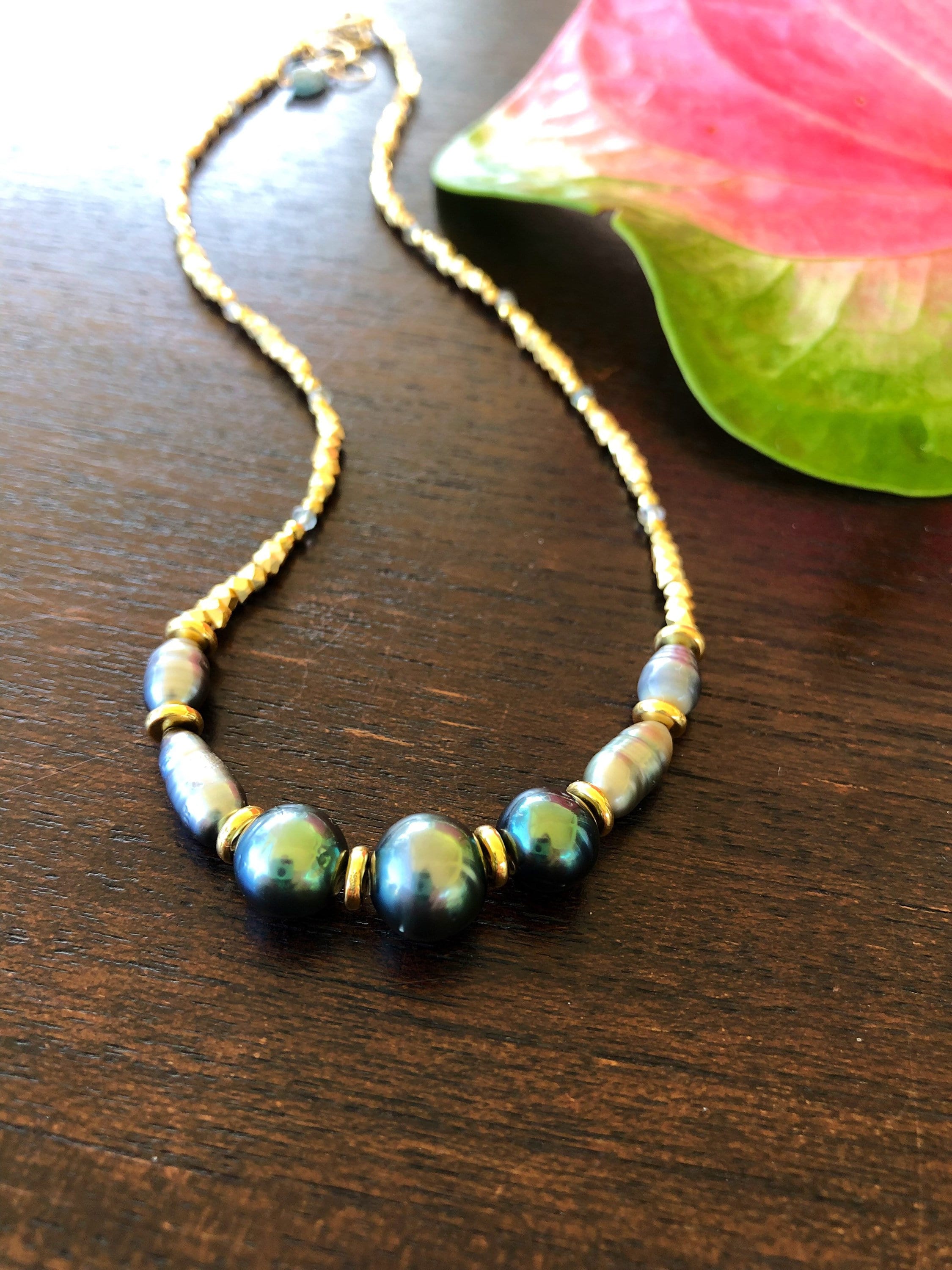 Gorgeous Tahitian Round and Keshi Pearl Necklace