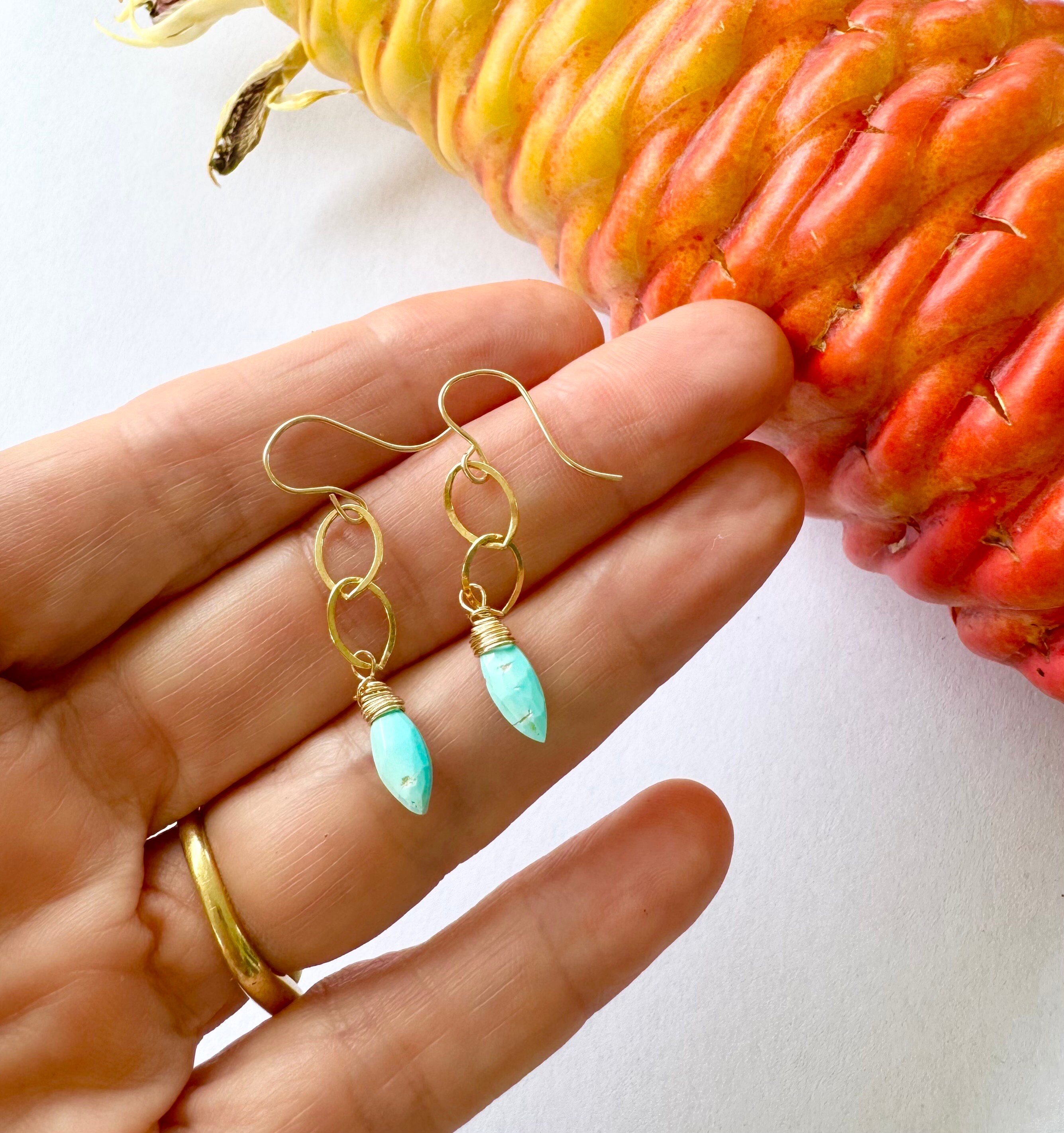 Petite Turquoise Drop Earrings