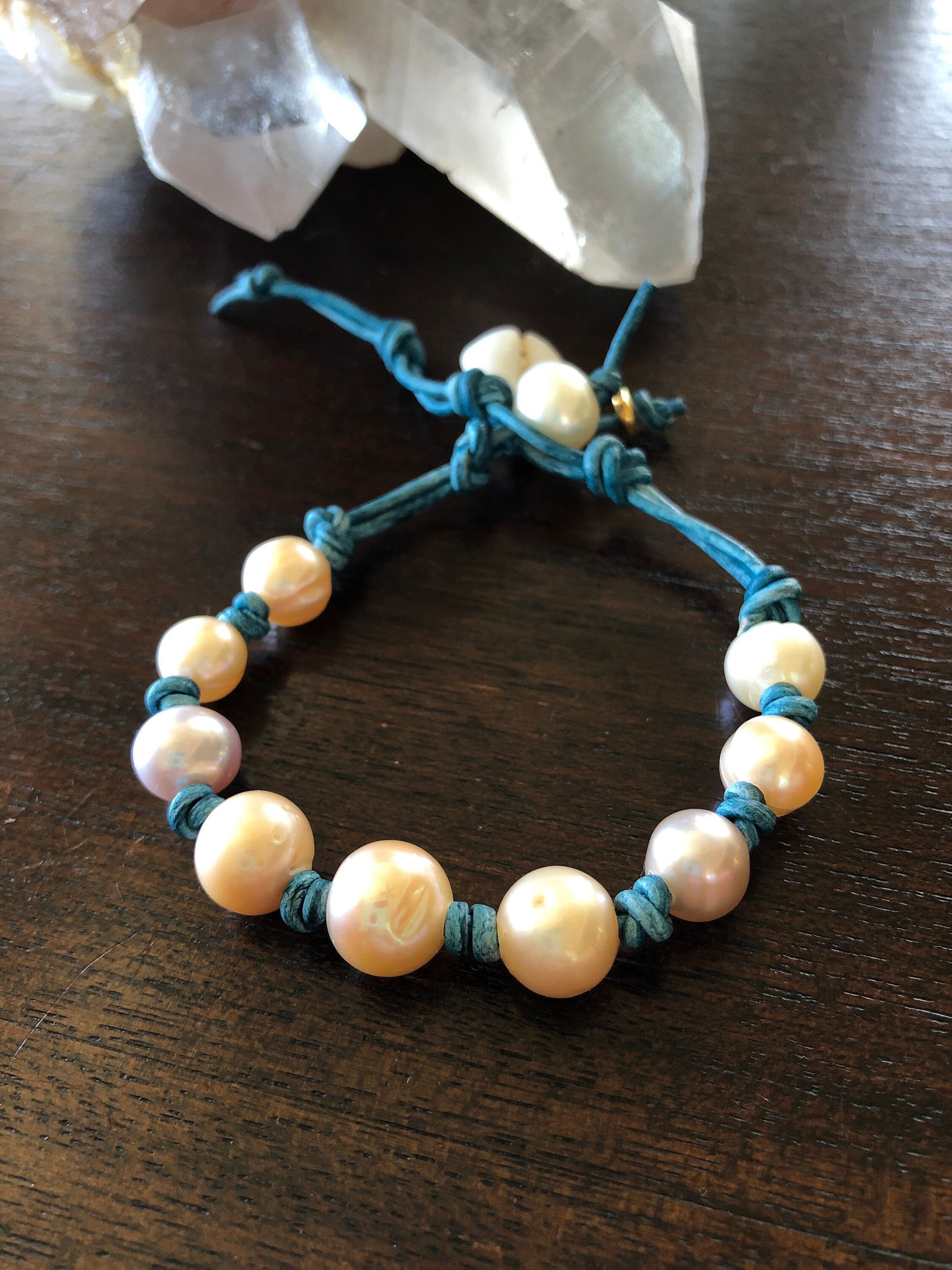 Pearl and Leather Bracelet