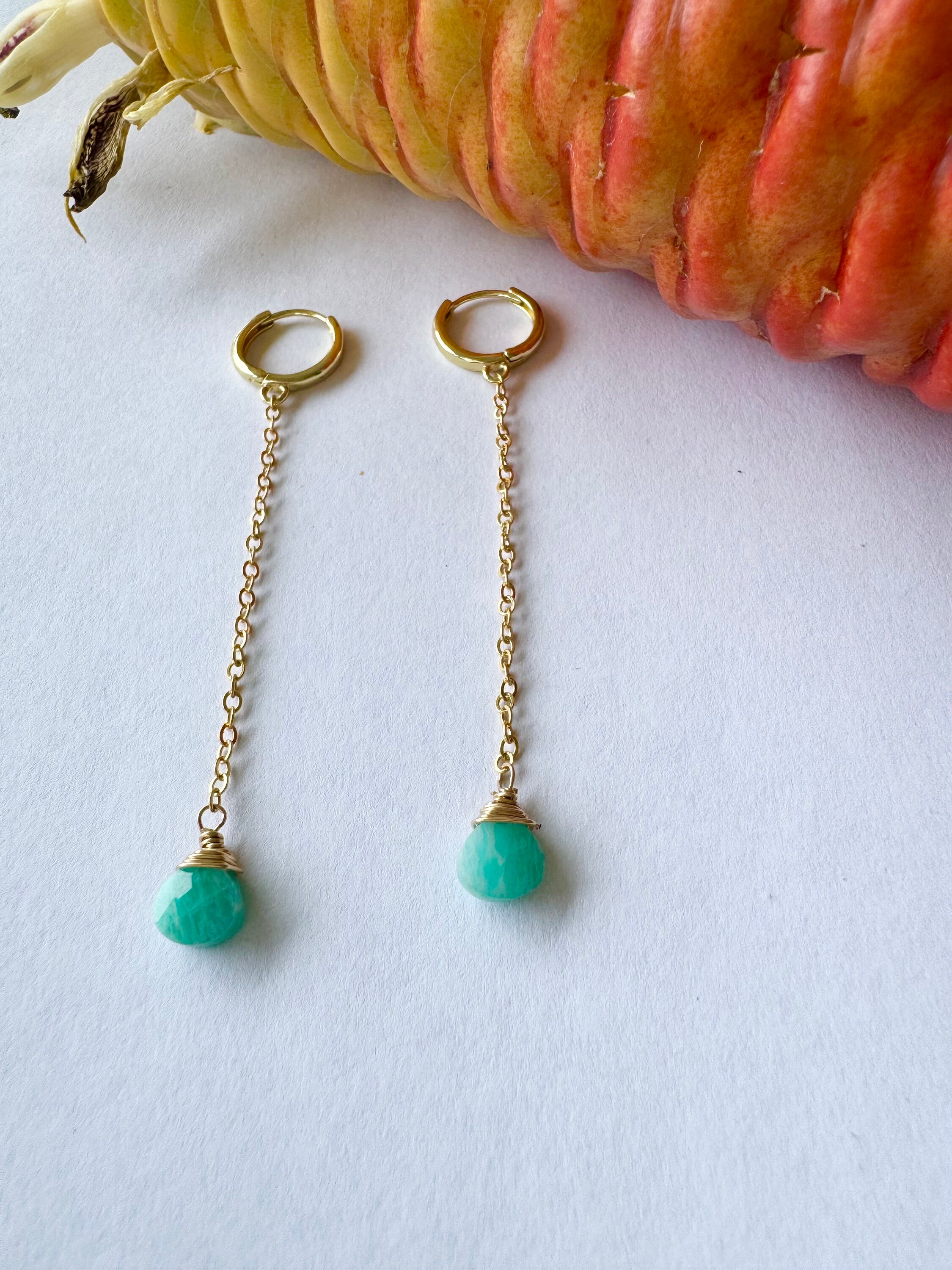 Petite Gemstone Drop Earrings