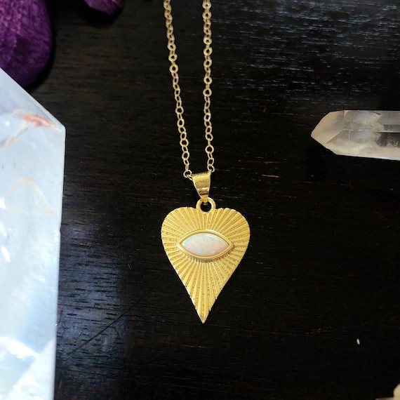 Opal Heart Pendant
